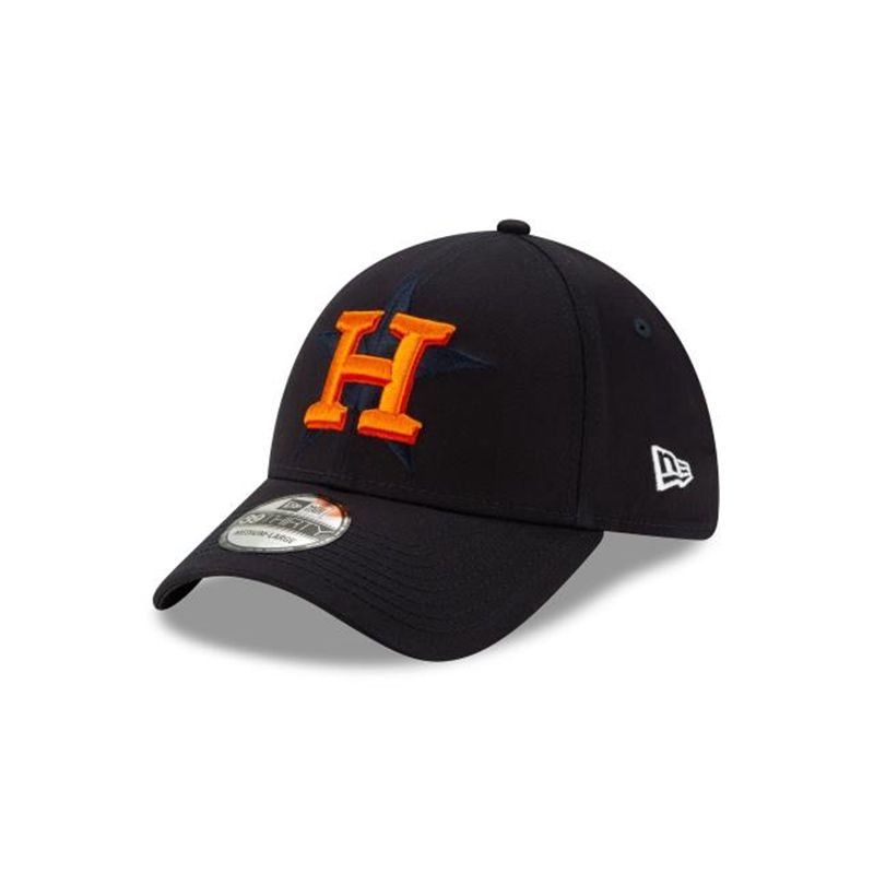 MLB Houston Astros Logo Elements 39Thirty Stretch Fit (FZM3085) - Blue New Era Caps